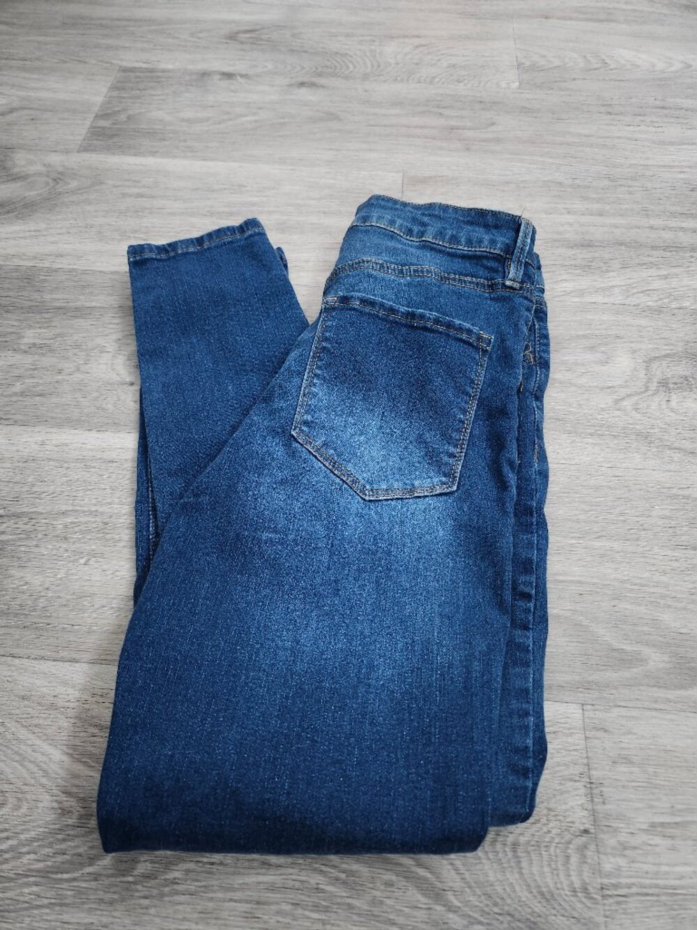 Rue21 Classic Blue Wash Denim Jeans Size 8 Juniors Low Rise Skinny EUC